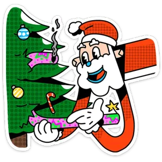🎄 b90b21a5 Santa Claus 산타, 크리스마스, 크리스마스 트리, 휴일 telegram sticker