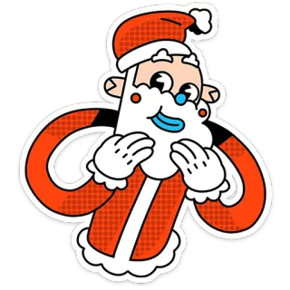 🤭 be24226c Santa Claus 산타클로스, 크리스마스, 휴일, 만화, 축제, 빨간색, 흰색 telegram sticker