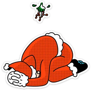 🫣 f178cec2 산타, 크리스마스, 겨우살이, 휴일, 만화, 웃긴, 유머 telegram sticker