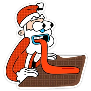 🎅 bd52e17a Santa Claus boże narodzenie, święty mikołaj, śmieszne, kreskówka, święto, szalony, język telegram sticker
