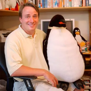 🐧 29a1a0a6 Linus Torvalds Линус Торвальдс, пингвин, Linux, информатика, программное обеспечение, открытый исходный код whatsapp sticker