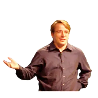 😃 2a6cfa20 Linus Torvalds Линус Торвальдс, разработчик, Linux, информатика, программирование whatsapp sticker