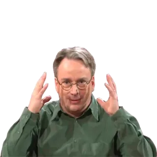 🤯 4c17d99e Linus Torvalds Линус Торвальдс, Linux, разработчик, открытый исходный код, программист whatsapp sticker
