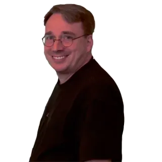 😅 a1cae01b Linus Torvalds Линус Торвальдс, Linux, Информатик, Разработчик, Программист whatsapp sticker
