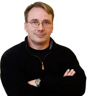 😎 ffdb9739 Linus Torvalds Линус Торвальдс, Информатик, Linux, Разработчик, Программист whatsapp sticker