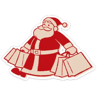 🎅 65ad01f8 Santa Claus Sinterklas, Natal, Belanja, Liburan, Musim dingin, Meriah telegram sticker