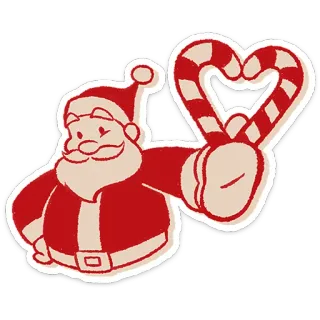 🎅 7e63ca10 Santa Claus Santa, Natal, permen tongkat, liburan, perayaan, hati, meriah telegram sticker