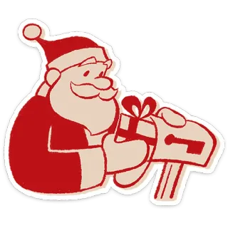 🎅 920ddecc Santa Claus santa, natal, liburan, hadiah, kotak surat telegram sticker