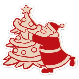 🎅 f1b34727 Santa Claus Sinterklas, Natal, Pohon Natal, Liburan, Dekorasi, Musim Dingin telegram sticker