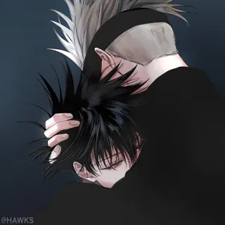 🖤 1c3d9f16 @HAWKS Anime, Abbraccio, Triste, Emozionale, Arte telegram sticker