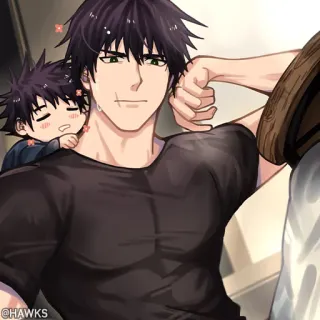 🖤 84a01303 @HAWKS Anime, Cartoni animati, Maschio, Personaggio, Arte, Illustrazione telegram sticker