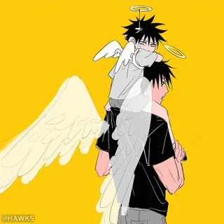 🖤 9292cdaf Anime, Angelo, Ali, Padre, Bambino telegram sticker