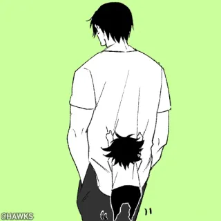 🖤 9adf23bf @HAWKS Cartone animato, Padre, Bambino, Salutare, Abbraccio telegram sticker