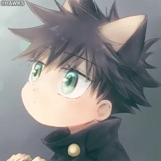 🖤 c9ada789 @HAWKS Anime, Manga, Orecchie da gatto, Carino, Arte digitale telegram sticker