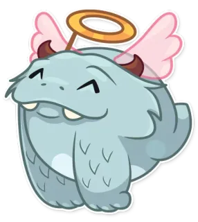 😇 e55f282f cartone animato, angelo, mostro, aureola, carino, diavolo, ali telegram sticker