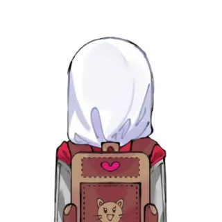 😄 8eb207df Mädchen, süß, Schultasche, Katze, Rucksack, Cartoon, Anime, Herz telegram sticker