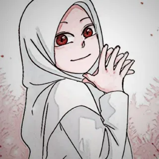 😄 b8b7d2ab Hijab, Anime, Mädchen, Islam, Muslim, Charakter, Zeichnung telegram sticker