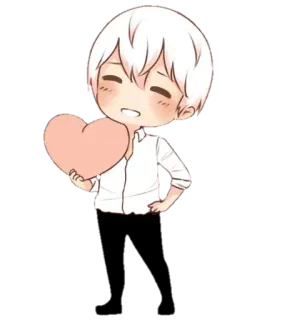 💙 169783a5 Anime, Amour, Cœur, Mignon, Chibi, Personnage, Affection telegram sticker