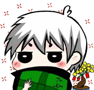 😐 1e10a27e To: Ken dessin animé, personnage, garçon, cadeau telegram sticker