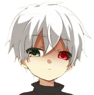 😊 6535503c Kaneki Ken Tokyo Ghoul Anime, Manga, Goule, Kaneki Ken, Cheveux blancs, Oeil rouge, Personnage telegram sticker