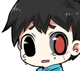 😢 70b2a425 Animé, Dessin animé, Triste, Pleurs, Chibi telegram sticker