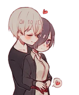 💏 f75c16eb Ken Kaneki Tokyo Ghoul Animé, Couple, Amour, Mignon, Kawaii, Tokyo Ghoul, Kaneki telegram sticker