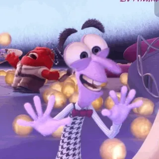 🤖 65c001b6 Fear Inside Out animated, character, cartoon, emotion, fear, movie telegram sticker