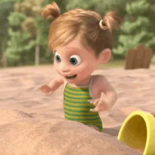 🤖 c5001d46 Riley Inside Out Riley, Inside Out, cartoon, beach, sand telegram sticker