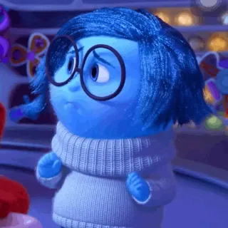 🤖 dbbd8f83 Sadness Inside Out Sadness, Inside Out, emotion, Disney, Pixar, character, blue telegram sticker