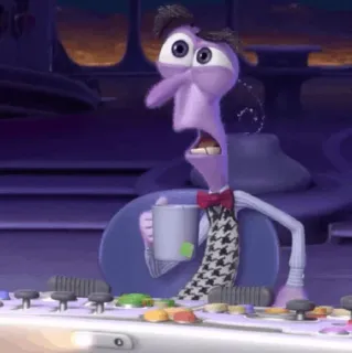 🤖 fd0824ee Fear Inside Out cartoon, disney, fear, pixar, inside out telegram sticker