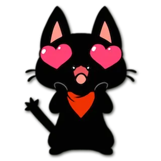 😍 0047f3c4 gato, amor, coração, animal, desenho animado, adesivo telegram sticker