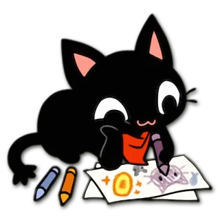 🎨 5f8495ae gato, desenho, arte, fofo, adesivo, desenho animado, animal telegram sticker