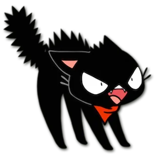 😠 64d06d22 gato preto, zangado, desenho animado, animal, adesivo, felino telegram sticker