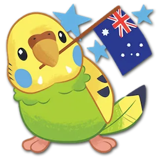 🇦🇺 d6ca7ffb pássaro, austrália, bandeira, fofo, animal, periquito, periquito telegram sticker