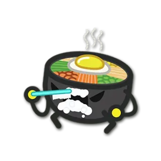 👄 f1219e5a comida, tigela, desenho animado, animação, fofo, arte digital telegram sticker