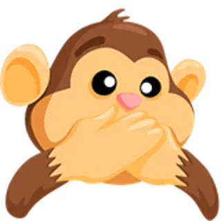 🙊 02a1152a ลิง, สัตว์, สติกเกอร์, อิโมจิ, น่ารัก, เงียบ, ไม่พูด whatsapp sticker