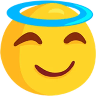 😇 08feba81 อีโมจิ, รัศมี, นางฟ้า, ยิ้ม, น่ารัก whatsapp sticker
