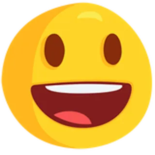 😃 1003ac30 อีโมจิ, สไมลีย์, มีความสุข, ใบหน้า, สีเหลือง, การ์ตูน whatsapp sticker