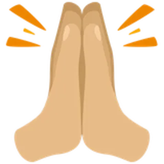 🙏 1bb58593 มือ, อิโมจิ, สวดมนต์, แปะมือ, อ้อนวอน, คำขอ whatsapp sticker