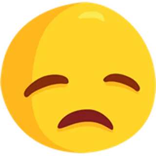😞 7d11797e อิโมจิ, เศร้า, ไม่มีความสุข, อารมณ์, ความรู้สึก, สีเหลือง whatsapp sticker