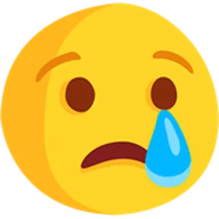 😢 9568e37a อิโมจิ, เศร้า, ร้องไห้, น้ำตา, สีเหลือง, หน้า whatsapp sticker