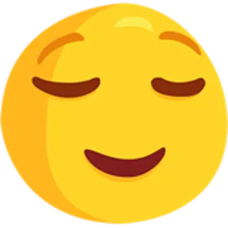 😌 a7e3fa9a อีโมจิ, สไมลีย์, ใบหน้า, สงบ, สันติ, ผ่อนคลาย whatsapp sticker