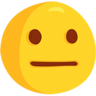 😐 aa20a02a อีโมจิ, หน้า, เฉยเมย, เป็นกลาง, สีเหลือง, สติกเกอร์ whatsapp sticker