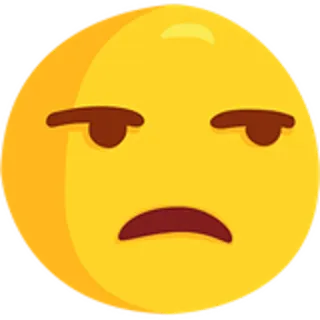 😒 e0809e19 อีโมจิ, ใบหน้า, เบื่อ, สีหน้า, สีเหลือง, อารมณ์ whatsapp sticker