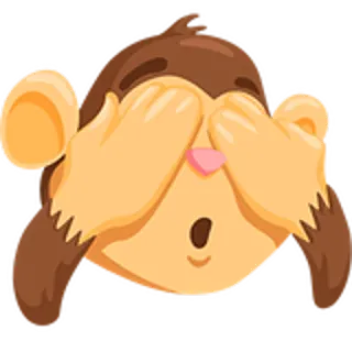 🙈 eb63aa01 ลิง, ปิดตา, อีโมจิ, สัตว์, น่ารัก, การ์ตูน whatsapp sticker