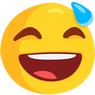 😅 f6c2b40f อิโมจิ, สไมลีย์, หน้าเปิดปากเหงื่อเย็น, เหงื่อ, สีเหลือง, อารมณ์, การแสดงออก whatsapp sticker