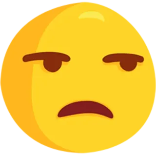 😒 20a7ba0f Emoji, Rosto, Expressão, entediado, pouco impressionado telegram sticker