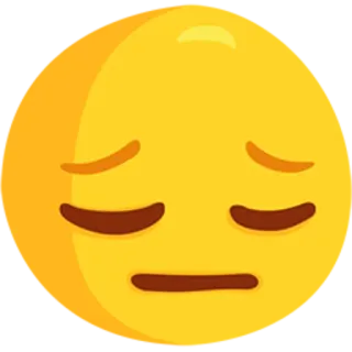😔 ebe0ffdc Emoji, Triste, Rosto, Expressão, Amarelo telegram sticker