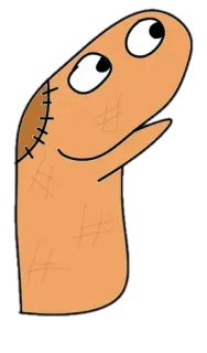 😀 c482d78b kreskówka, postać, szyte, ściegi, potwór telegram sticker