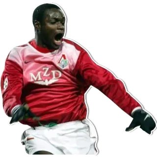 😨 3688eb12 calciatore, atleta, sport, festeggiando, maglia rossa whatsapp sticker